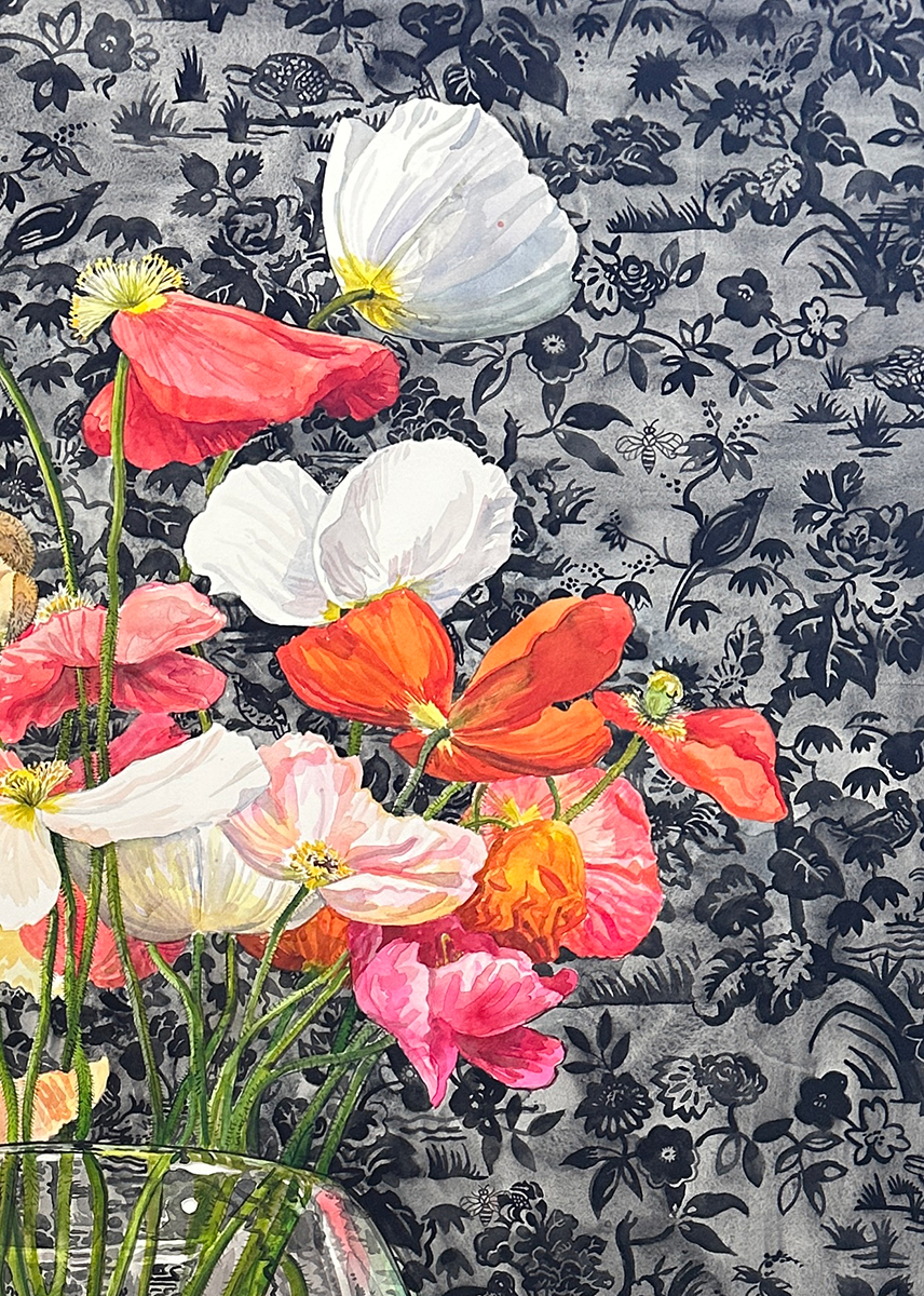 Toile de Jouy with Poppies