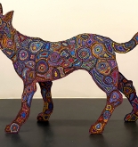 Hand painted large metal dog #1465/21ny
